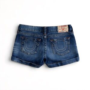 Vintage True Religion Section Heidi Shorts Y2K Denim Buddha Logo Size 12